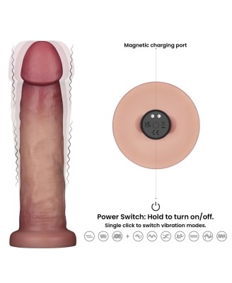 Sliding Skin Pro II Dual Layer - Realistyczne Dildo Wibrator - 23cm