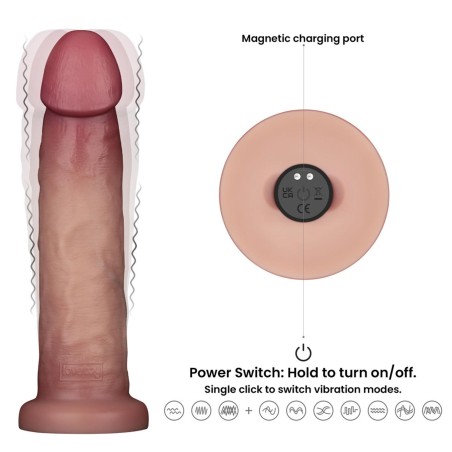 Sliding Skin Pro II Dual Layer - Realistyczne Dildo Wibrator - 23cm