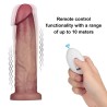9" Vibrating Sliding Skin Pro II Dual Layer Silicone Dong