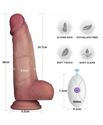 Sliding Skin Pro II Dual Layer - Realistyczne Dildo Wibrator - 20cm