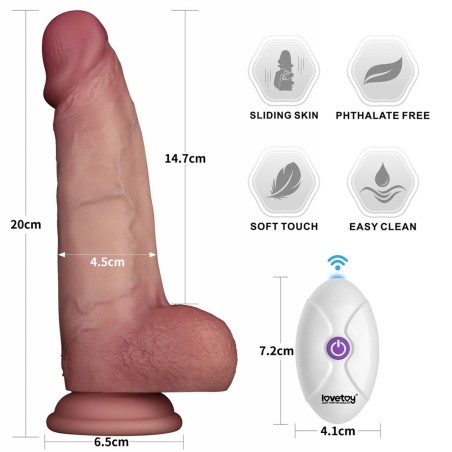Sliding Skin Pro II Dual Layer - Realistyczne Dildo Wibrator - 20cm