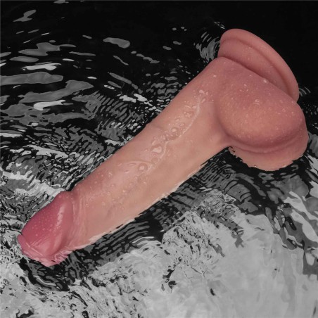 Sliding Skin Pro II Dual Layer - Realistyczne Dildo Wibrator - 20cm
