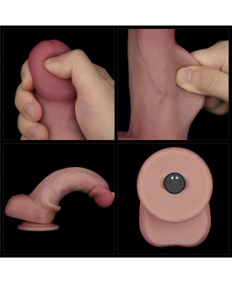 Sliding Skin Pro II Dual Layer - Realistyczne Dildo Wibrator - 20cm