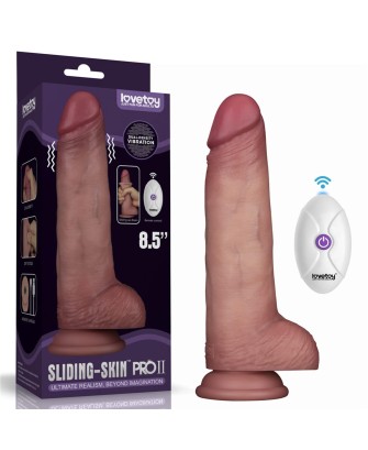 Sliding Skin Pro II Dual Layer - Realistyczne Dildo Wibrator - 21,6cm