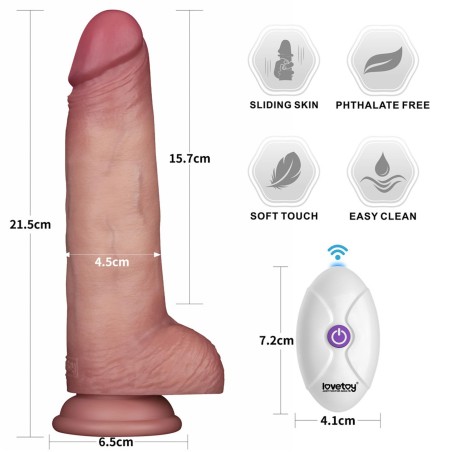 Sliding Skin Pro II Dual Layer - Realistyczne Dildo Wibrator - 21,6cm