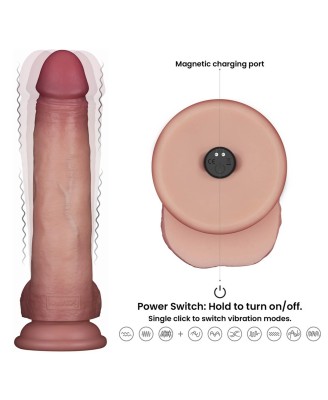 Sliding Skin Pro II Dual Layer - Realistyczne Dildo Wibrator - 21,6cm