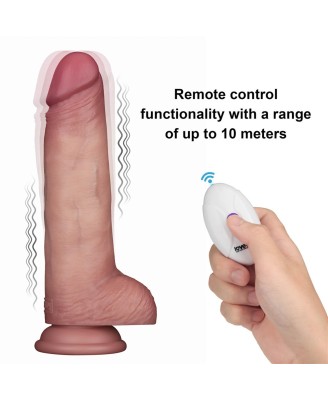 Sliding Skin Pro II Dual Layer - Realistyczne Dildo Wibrator - 21,6cm