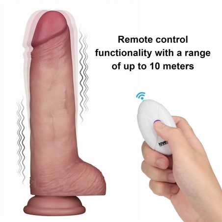 Sliding Skin Pro II Dual Layer - Realistyczne Dildo Wibrator - 21,6cm