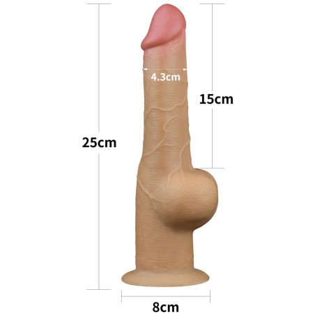 Love Toy – Dwuwarstwowy silikonowy dildo z uchwytem - 24cm