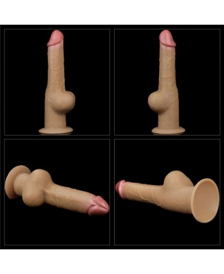 Love Toy – Dwuwarstwowy silikonowy dildo z uchwytem - 24cm