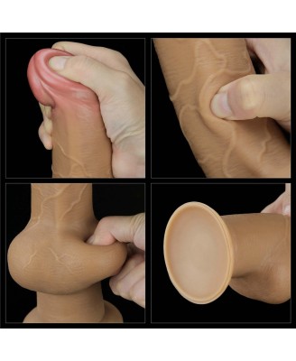 Love Toy – Dwuwarstwowy silikonowy dildo z uchwytem - 24cm