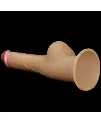 Love Toy – Dwuwarstwowy silikonowy dildo z uchwytem - 24cm