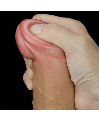 Love Toy – Dwuwarstwowy silikonowy dildo z uchwytem - 24cm