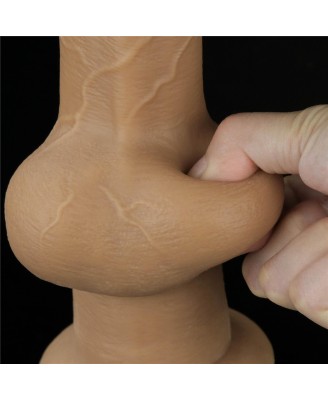 Love Toy – Dwuwarstwowy silikonowy dildo z uchwytem - 24cm