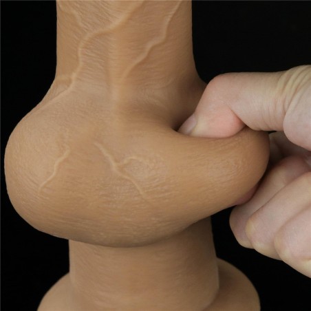 Love Toy – Dwuwarstwowy silikonowy dildo z uchwytem - 24cm