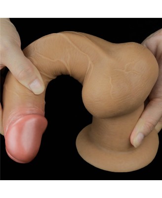Love Toy – Dwuwarstwowy silikonowy dildo z uchwytem - 24cm