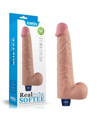 Lovetoy Real Softee - Realistyczny Wibrator Dildo - Cieliste - 25,5cm