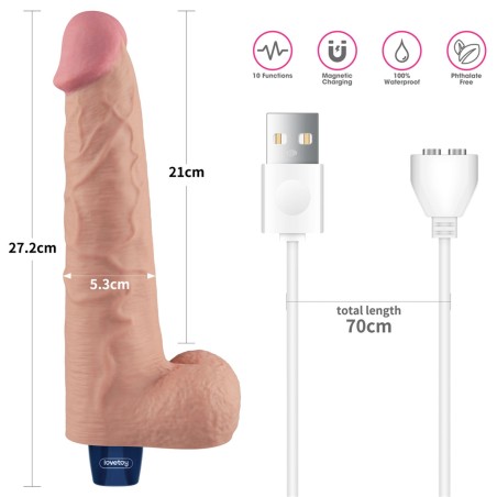 Lovetoy Real Softee - Realistyczny Wibrator Dildo - Cieliste - 25,5cm