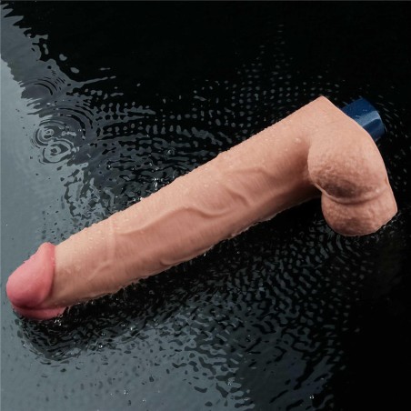 10.5" REAL SOFTEE Rechargeable TPE Vibrating Dildo(Flesh)
