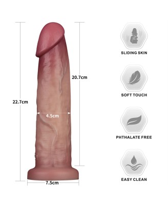 Sliding Skin Pro II Dual Layer - Realistyczne Dildo Wibrator - 22,8cm