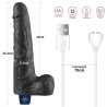 Lovetoy Real Softee - Realistyczny Wibrator Dildo - Czarny - 25,5cm
