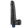 Lovetoy Real Softee - Realistyczny Wibrator Dildo - Czarny - 25,5cm