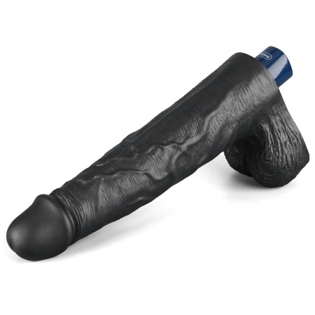 Lovetoy Real Softee - Realistyczny Wibrator Dildo - Czarny - 25,5cm