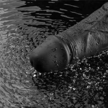 Lovetoy Real Softee - Realistyczny Wibrator Dildo - Czarny - 25,5cm