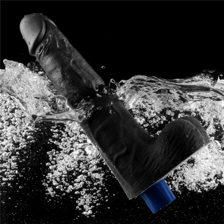 Lovetoy Real Softee - Realistyczny Wibrator Dildo - Czarny - 25,5cm