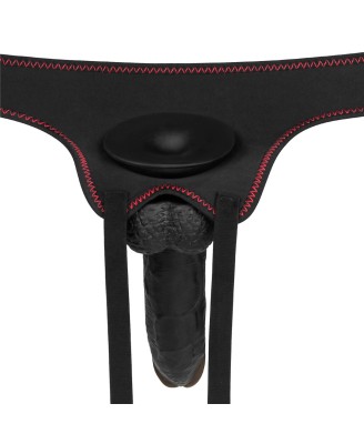 Easy Strapon Set - Zestaw Uprzaż Strap-On i Dildo Czarne 21,5cm