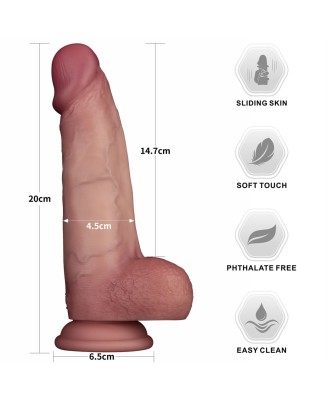 Sliding Skin Pro II Dual Layer - Realistyczne Dildo - Cieliste - 20cm