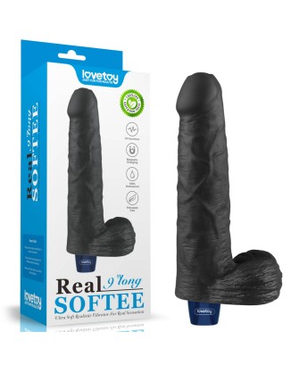 REAL SOFTEE - Realistyczny Wibrator Dildo - 23cm - Czarny