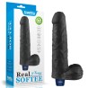 REAL SOFTEE - Realistyczny Wibrator Dildo - 23cm - Czarny