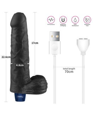 REAL SOFTEE - Realistyczny Wibrator Dildo - 23cm - Czarny