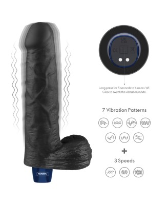 REAL SOFTEE - Realistyczny Wibrator Dildo - 23cm - Czarny