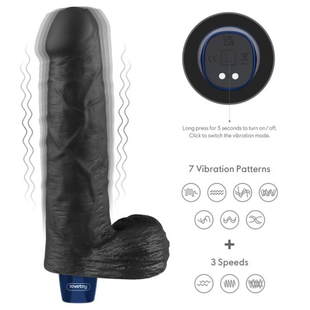REAL SOFTEE - Realistyczny Wibrator Dildo - 23cm - Czarny