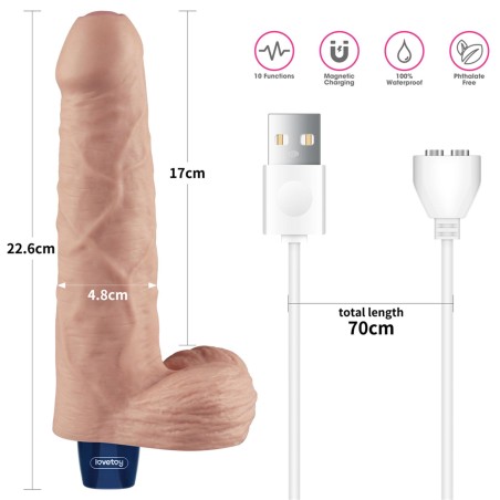 REAL SOFTEE - Realistyczny Wibrator Dildo - 23cm - Cielisty