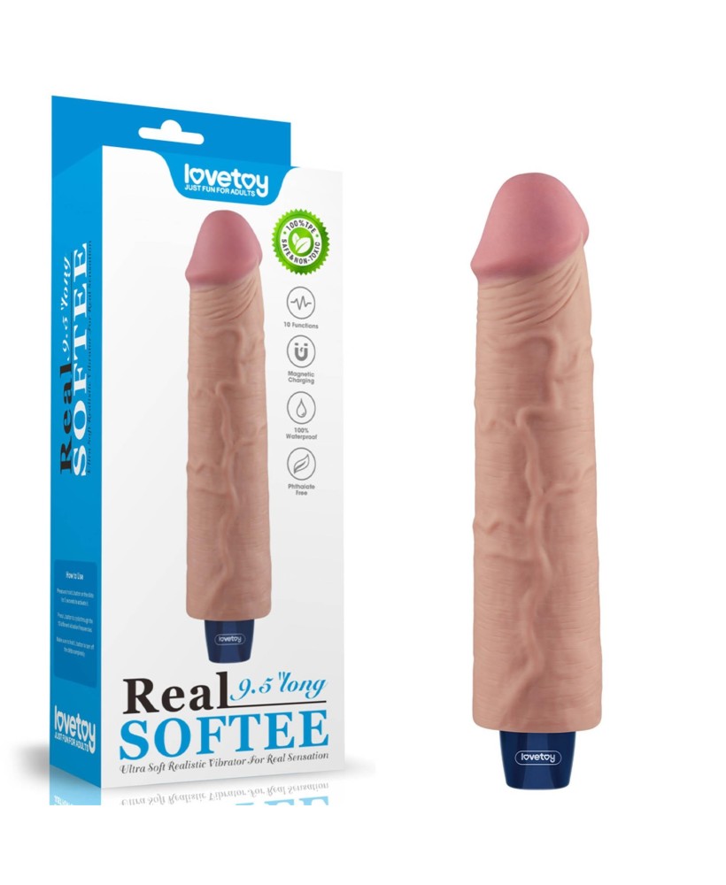 Lovetoy Real Softee - Realistyczny Wibrator Dildo - 21cm - Cieliste
