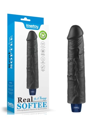 Lovetoy Real Softee - Realistyczny Wibrator Dildo - 21cm - Czarny