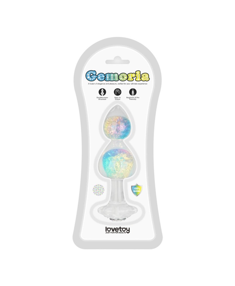 Gemoria Silicone Butt Plug – Korek analny z podwójną szklaną kulą