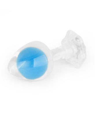 Gemoria Silicone Butt Plug - Korek Analny z Kryształową Kulą - Niebieski