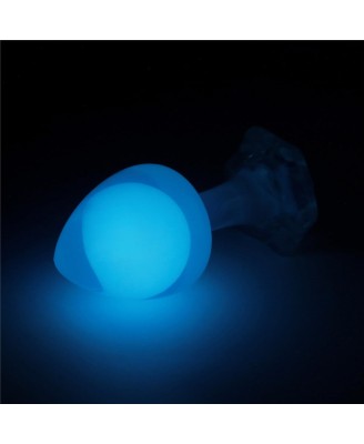 Gemoria Silicone Butt Plug - Korek Analny z Kryształową Kulą - Niebieski