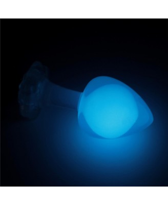 Gemoria Silicone Butt Plug - Korek Analny z Kryształową Kulą - Niebieski