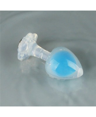 Gemoria Silicone Butt Plug - Korek Analny z Kryształową Kulą - Niebieski