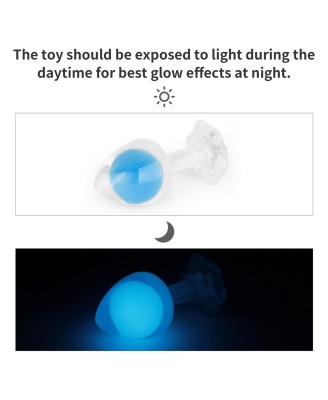 Gemoria Silicone Butt Plug - Korek Analny z Kryształową Kulą - Niebieski