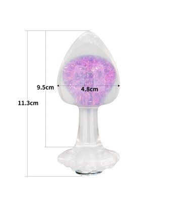 Gemoria Silicone Butt Plug - Korek analny z kryształową kulą - Fiolet