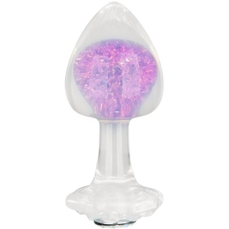 Gemoria Silicone Butt Plug - Korek analny z kryształową kulą - Fiolet
