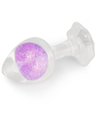 Gemoria Silicone Butt Plug - Korek analny z kryształową kulą - Fiolet