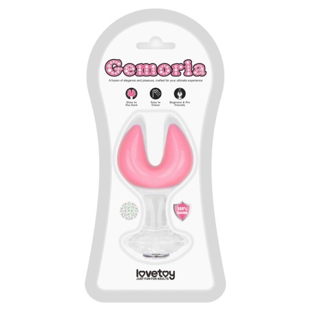 Gemoria Silicone Butt Plug - Dual Crescent  (Glow-In-The-Dark)