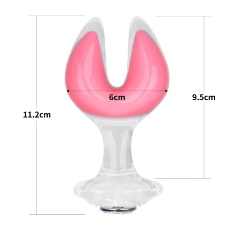 Gemoria Silicone Butt Plug - Dual Crescent  (Glow-In-The-Dark)